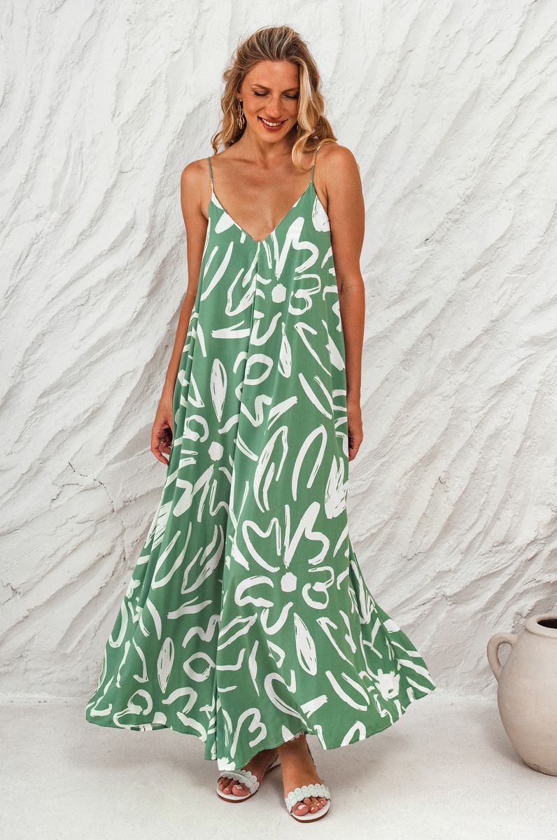 Havana Silky Strappy Maxi Dress