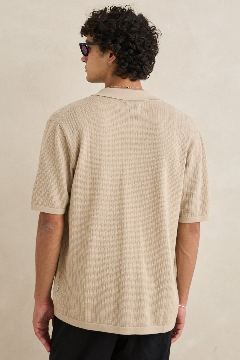 Textured Knit Short Sleeve Shirt