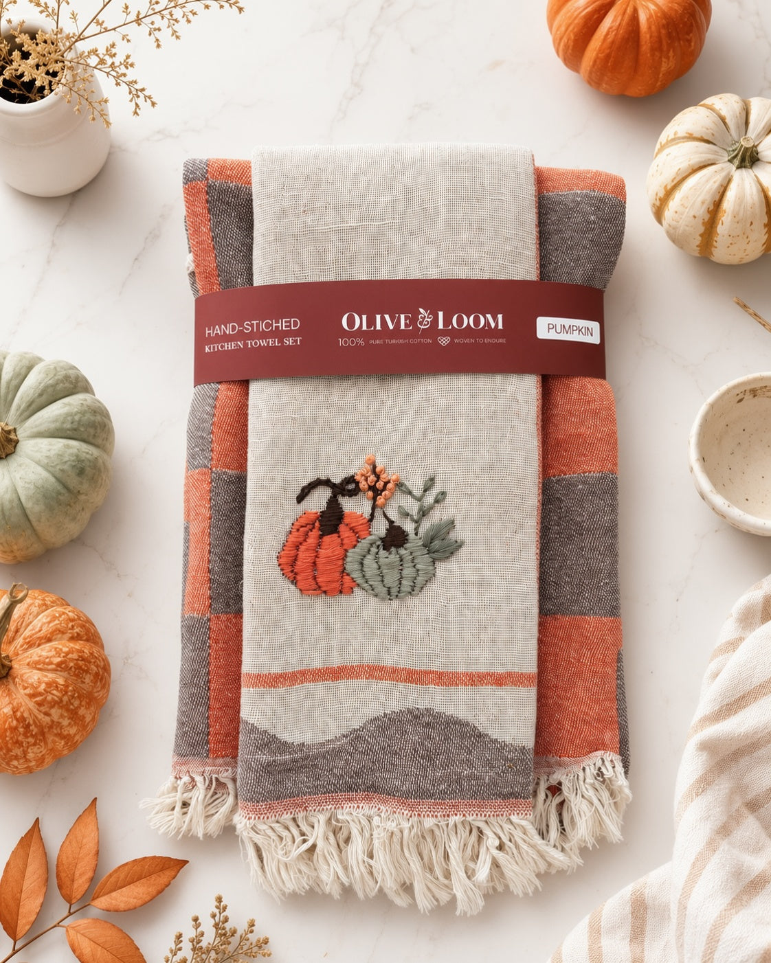 Hand Stitched Kitchen Towel Set