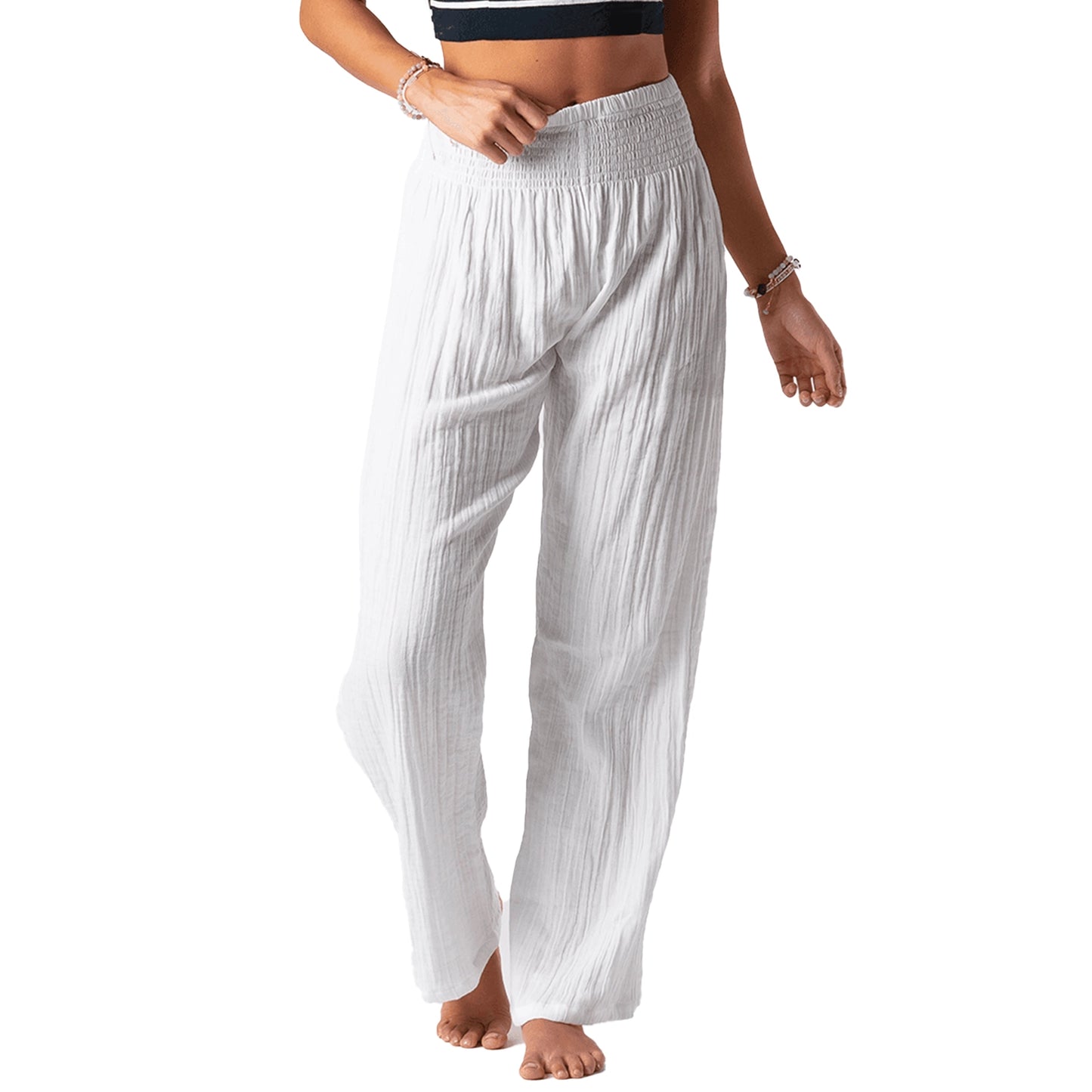 Lotus & Luna Wide Leg Cotton Pants