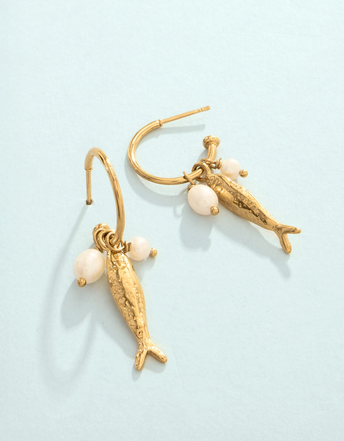SP Sardines Convertible Hoop Earrings Gold