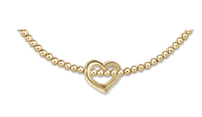 Classic Gold 2.5mm Bead Bracelet - Love Gold Charm