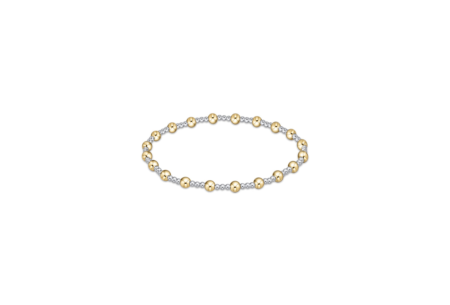 Classic Sincerity Pattern 4mm Bead Bracelet - Mixed Metal