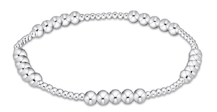 Classic Blissful Pattern 2mm Bead Bracelet - 4mm Sterling