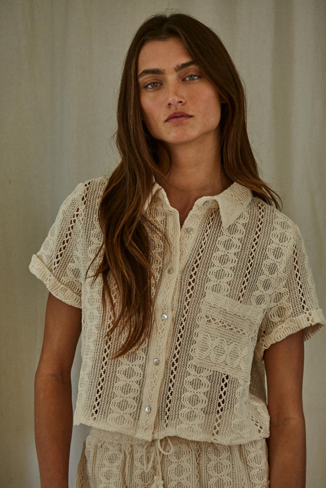 Rayah Crochet Woven Top