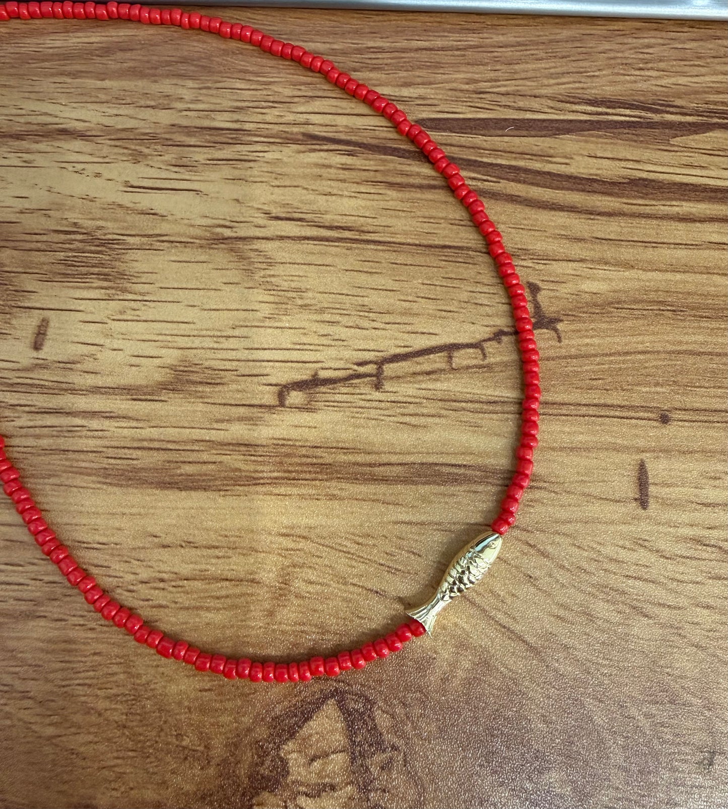Beaded Fish Two Tone Necklace