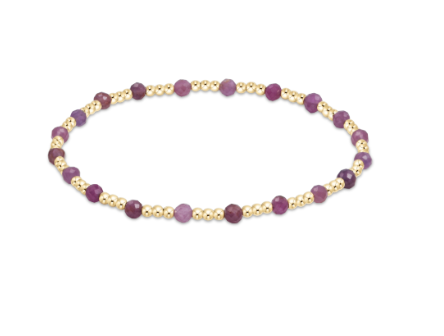 Gemstone Gold Sincerity Pattern 3mm Bead Bracelet