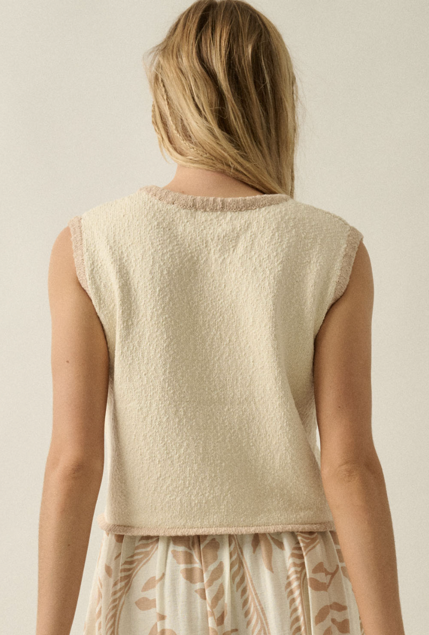 Seashell Cropped Sweater Tank Top