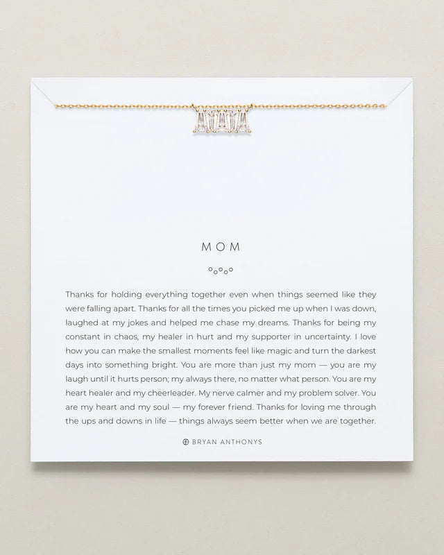 Mom Baguette Dainty Necklace