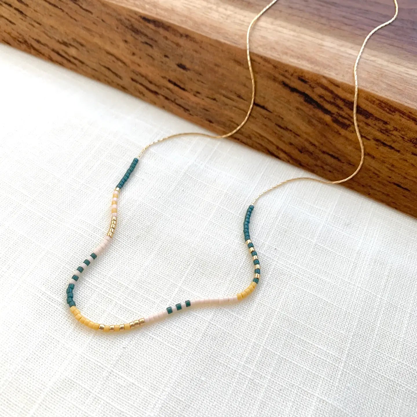 Rich Neutral Seed Bead Necklace