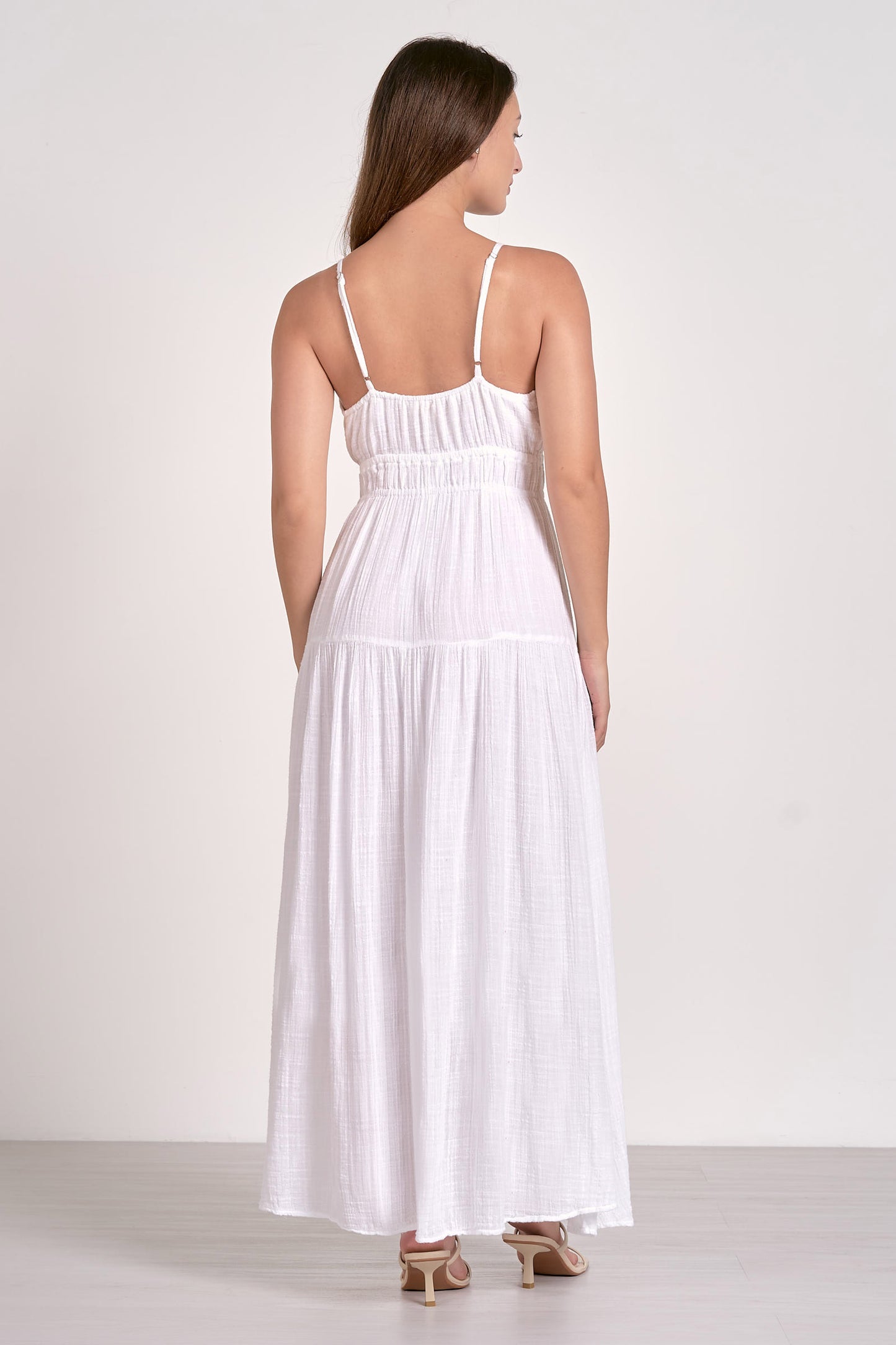 White Caps Tie Front Maxi