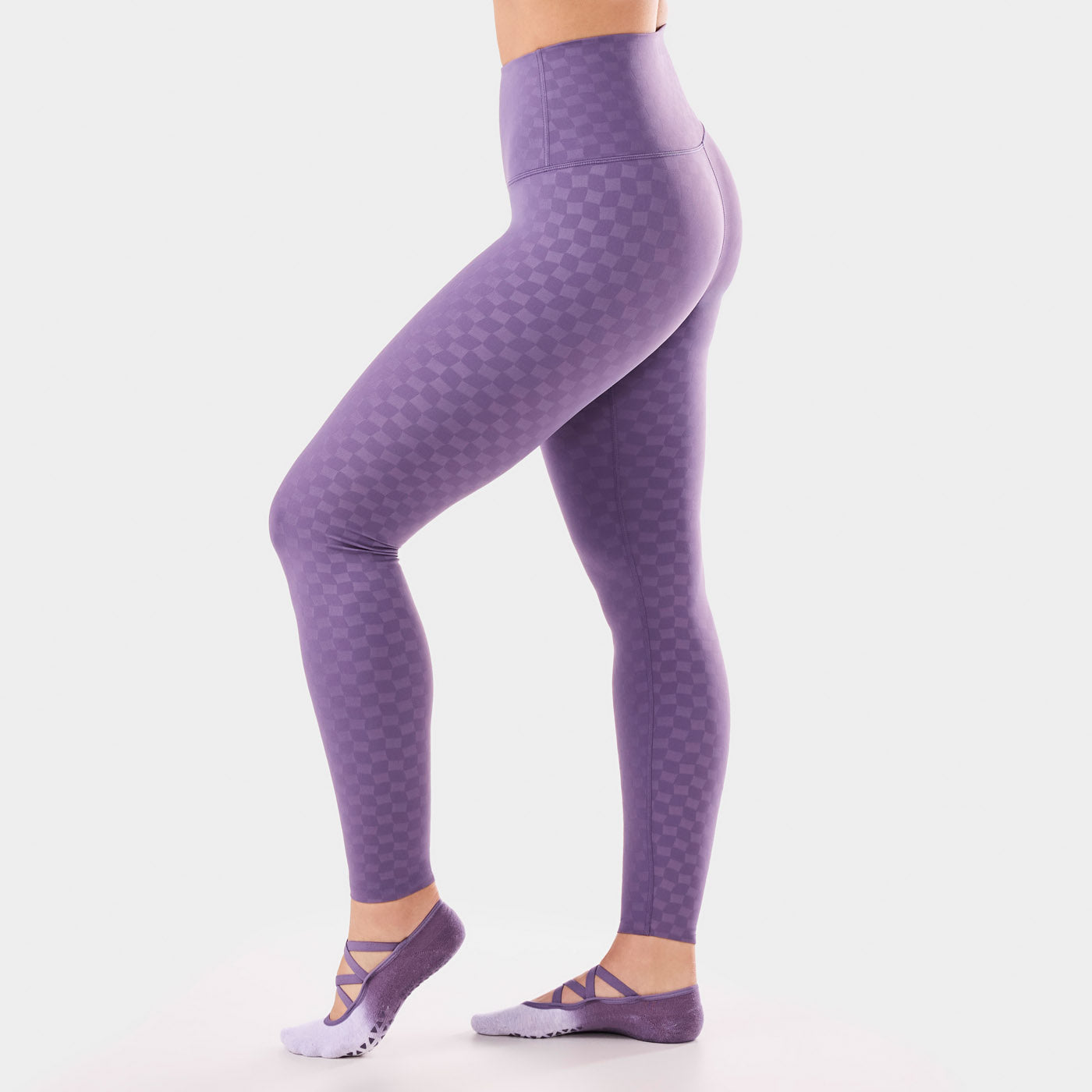 High Waisted Tight Grape Abstract