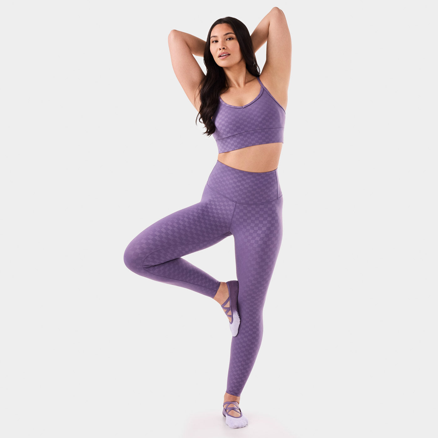 High Waisted Tight Grape Abstract