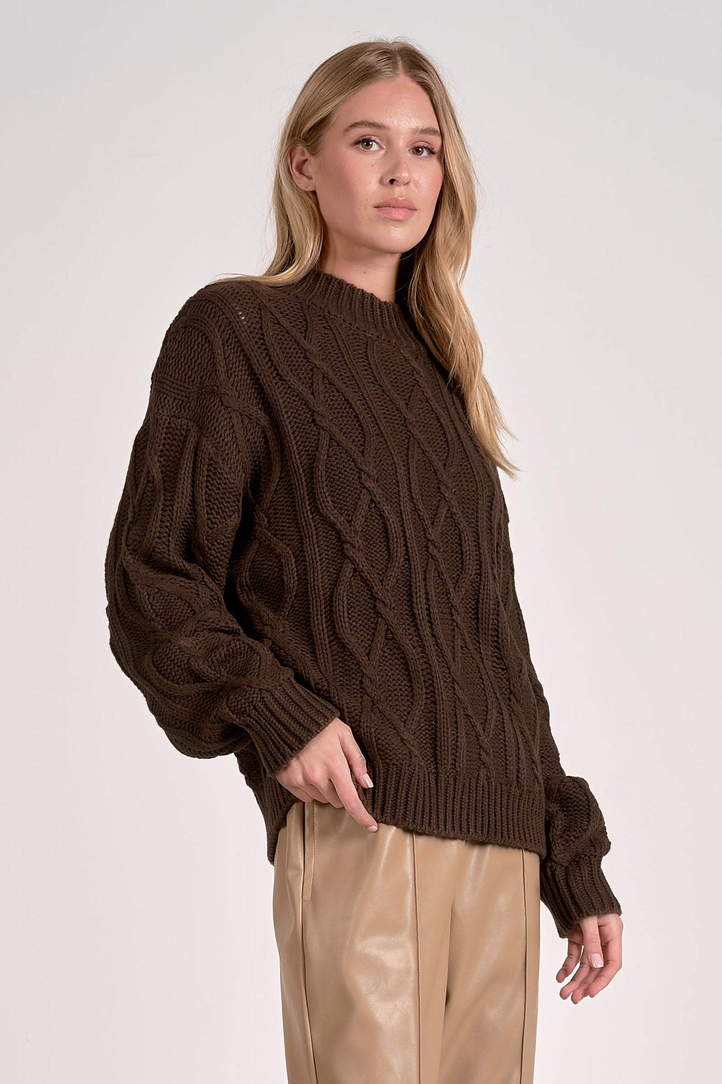 Cocoa Cable Knit Sweater