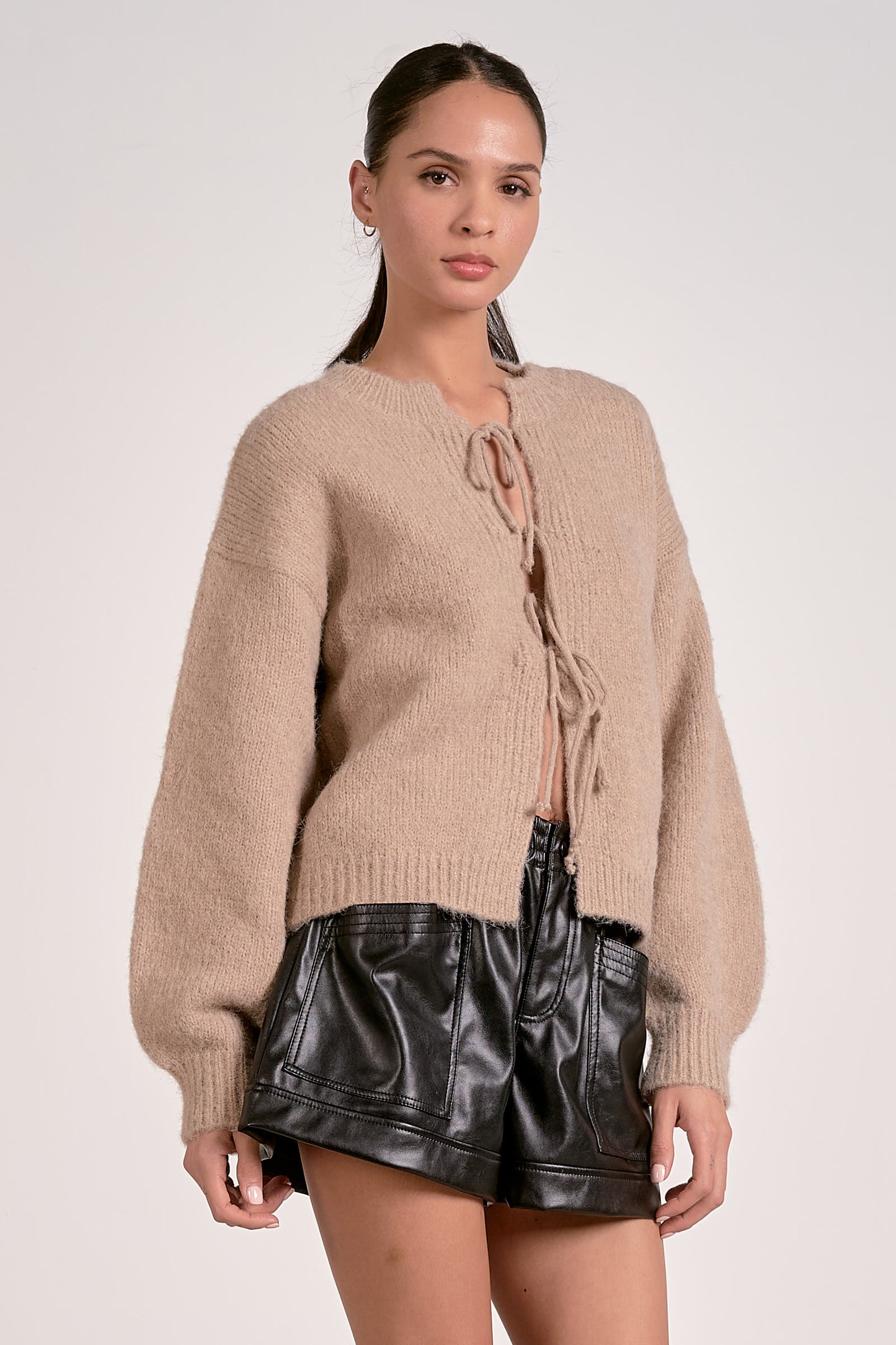 Macchiato Tie Front Cardigan