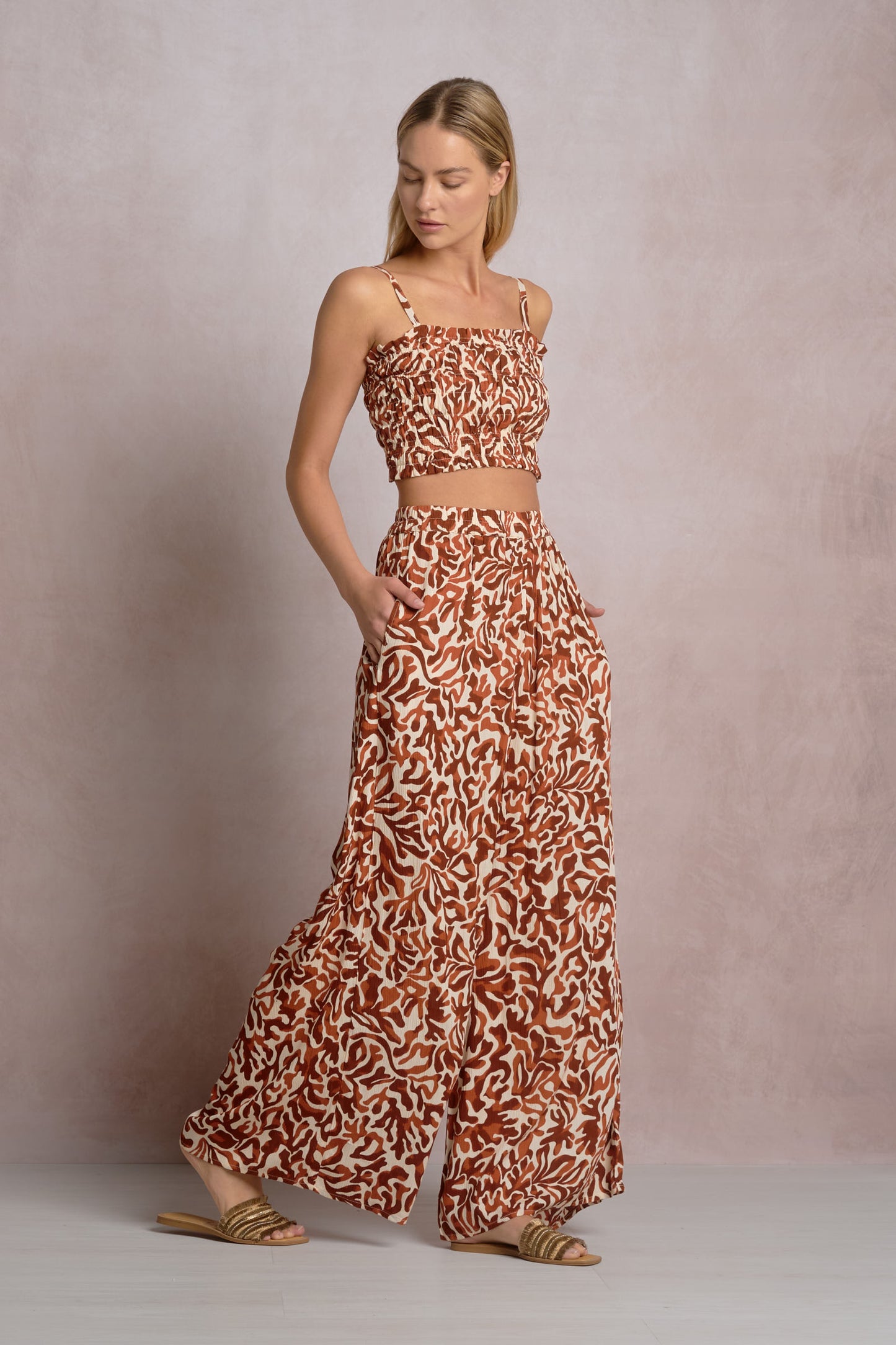 Coralina Smocked Crop Top