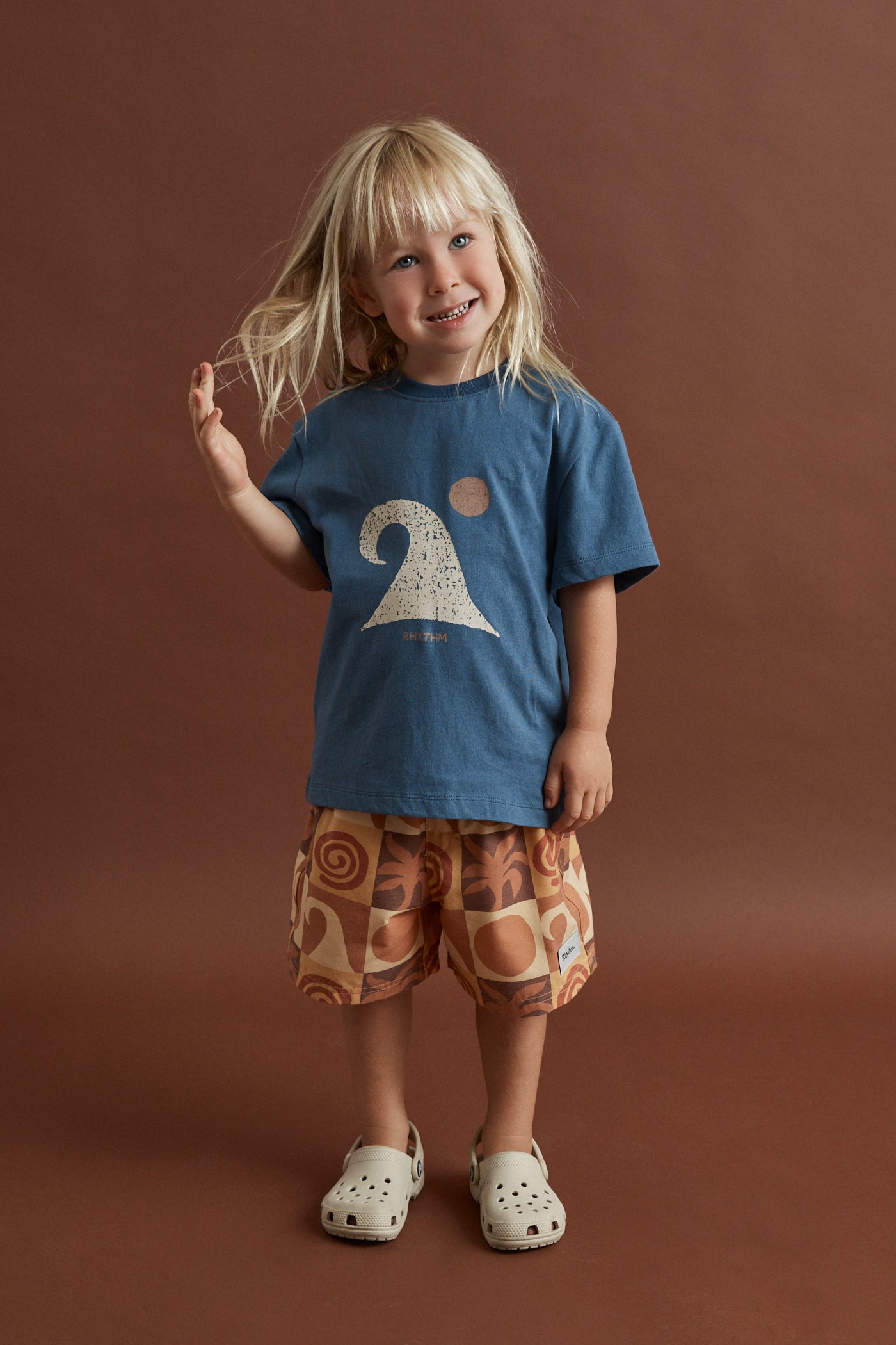 Kids Waves SS T-Shirt Vintage Blue