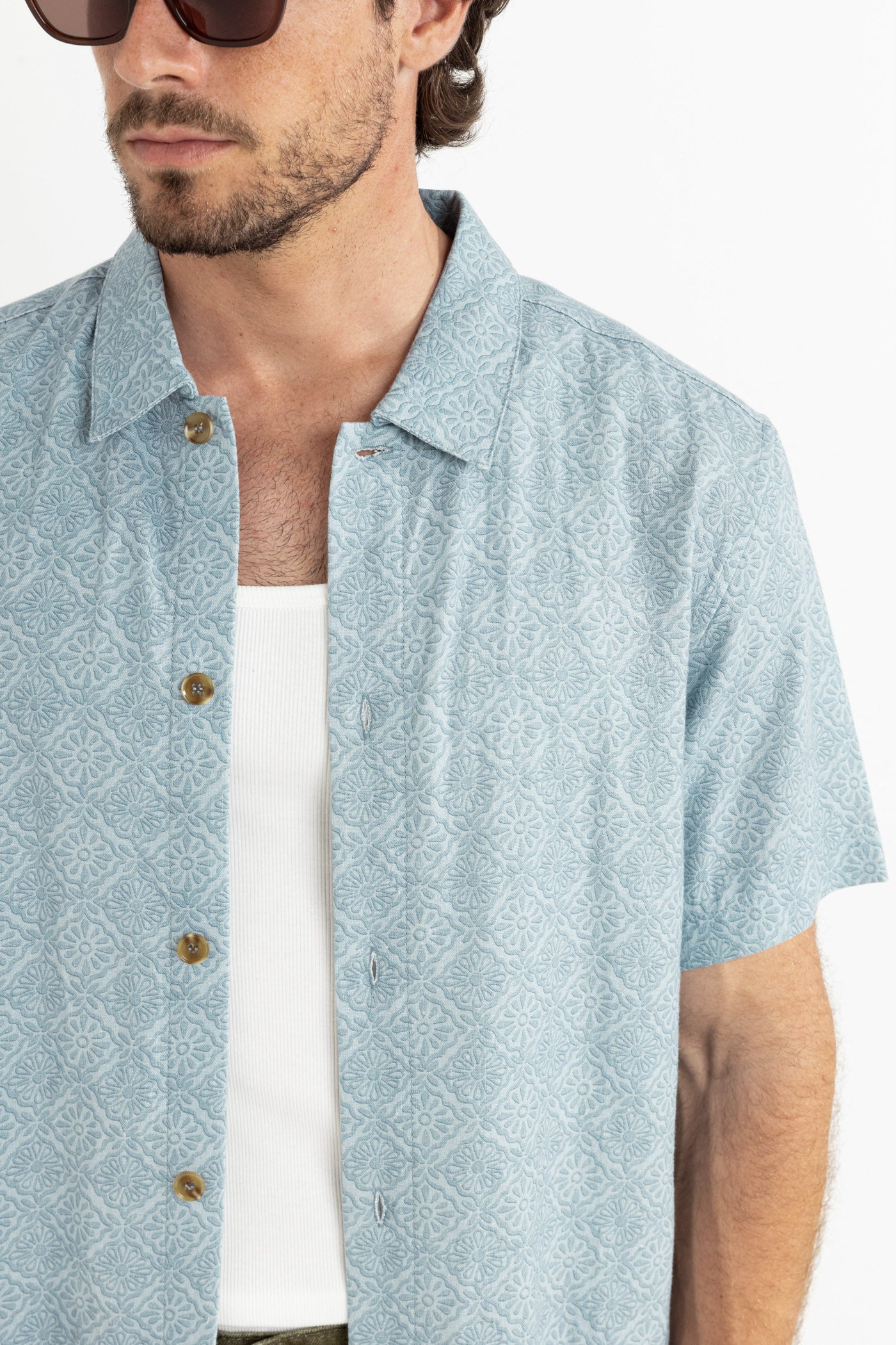 Tile Stripe Short Sleeve Shirt