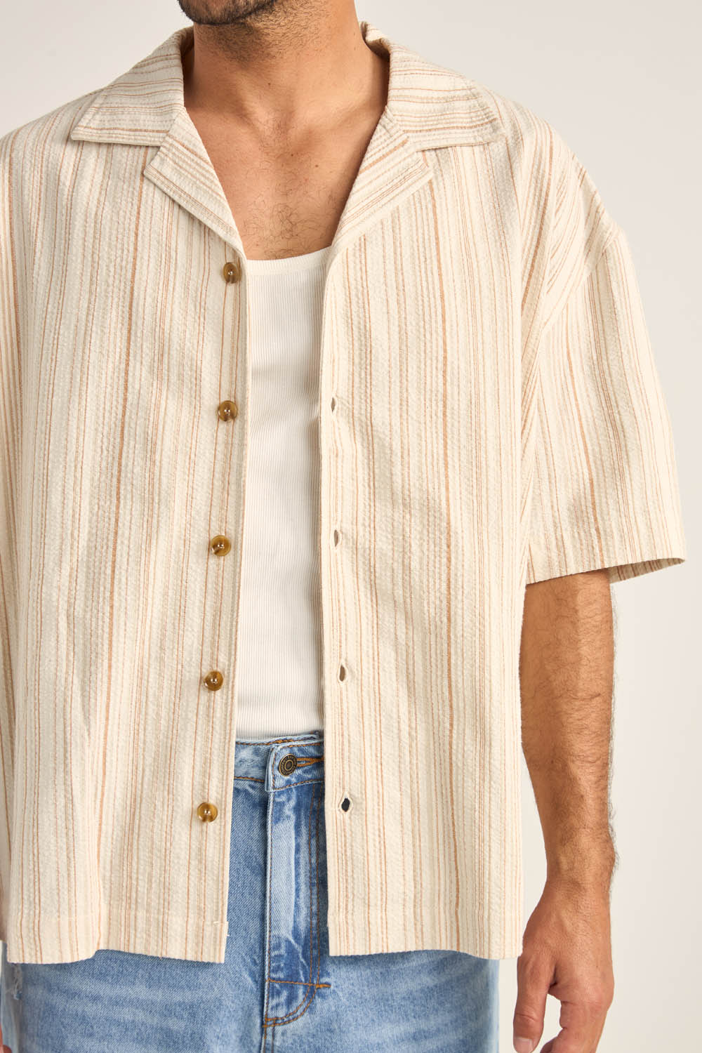 Benny Relaxed Stripe Short Sleeve Shirt