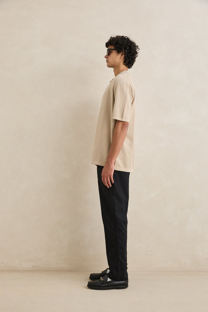 Textured Knit Short Sleeve Shirt