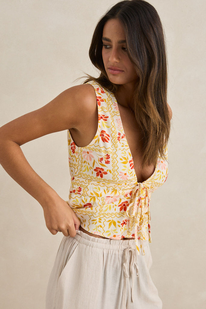 Wildflower Tie Front Top