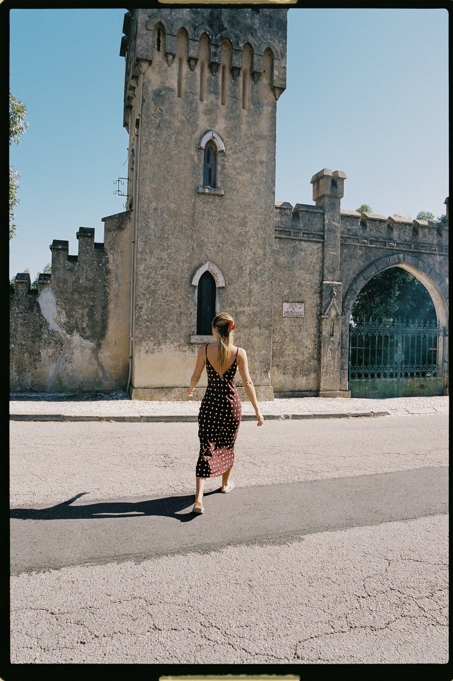Polka Dot Bias Midi Dress