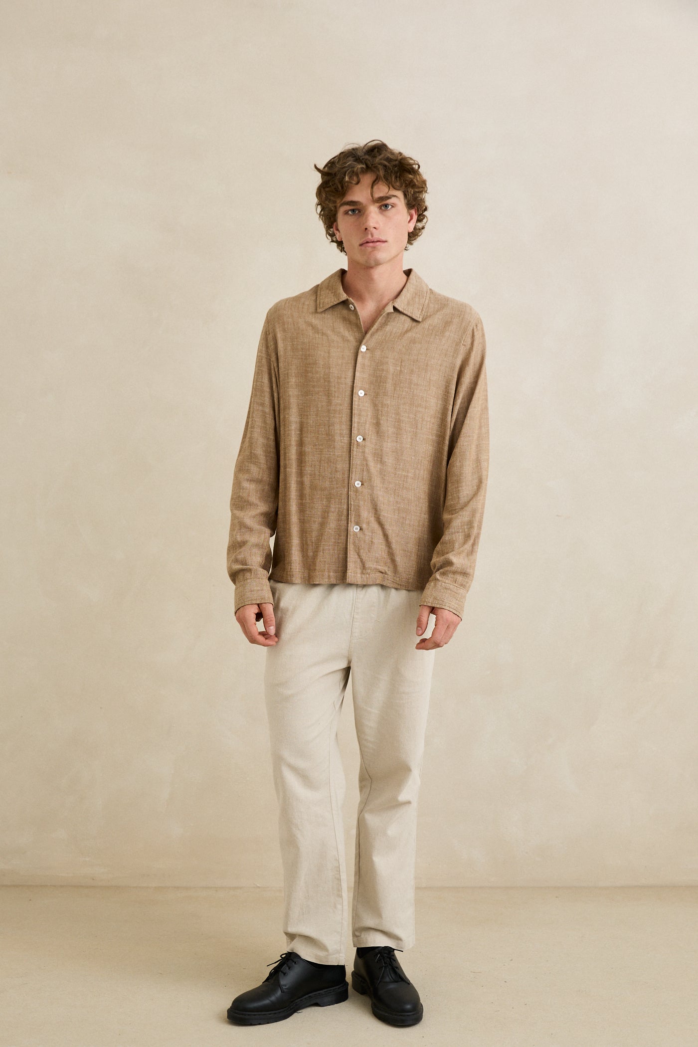 Linen Chambray Long Sleeve Shirt
