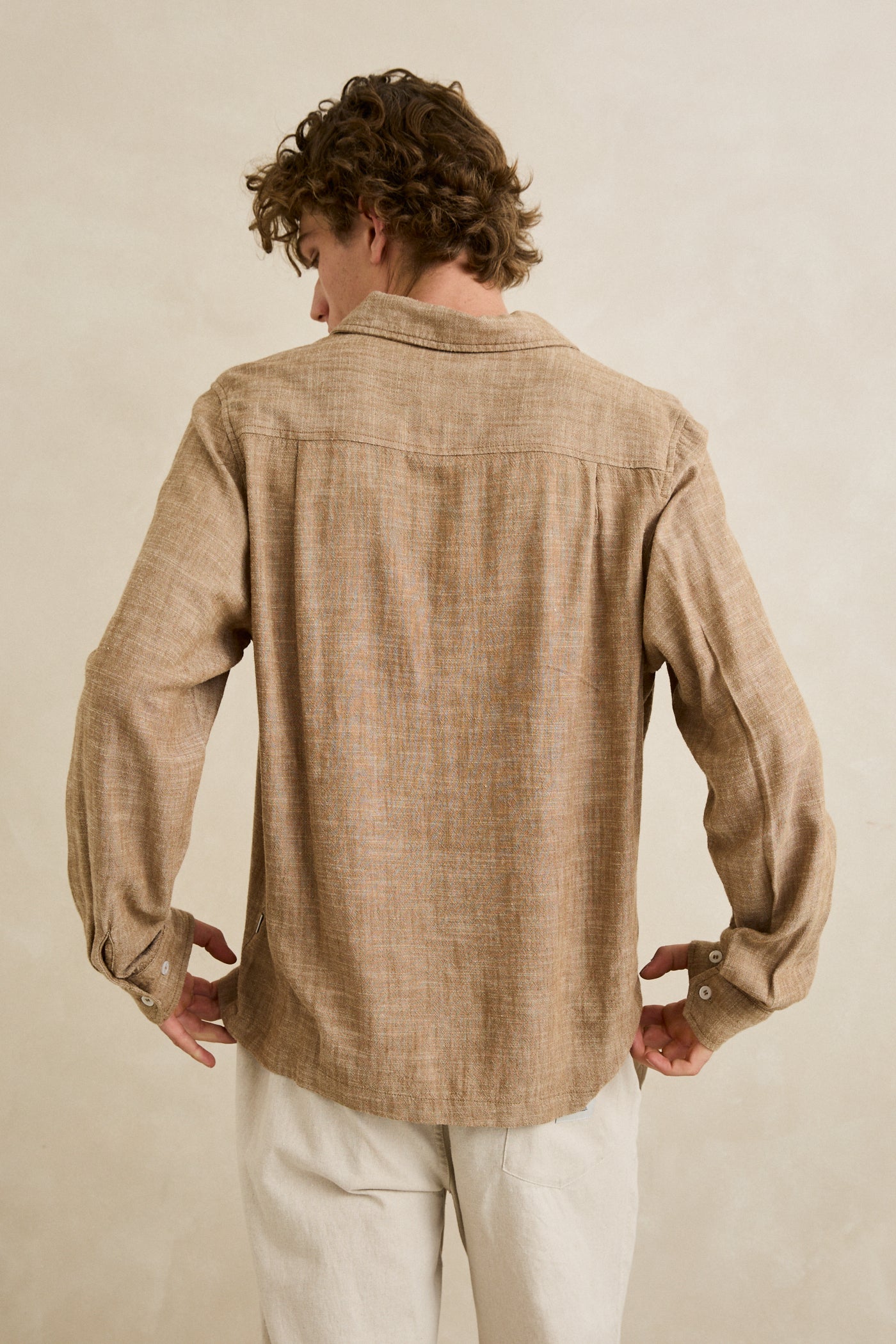 Linen Chambray Long Sleeve Shirt