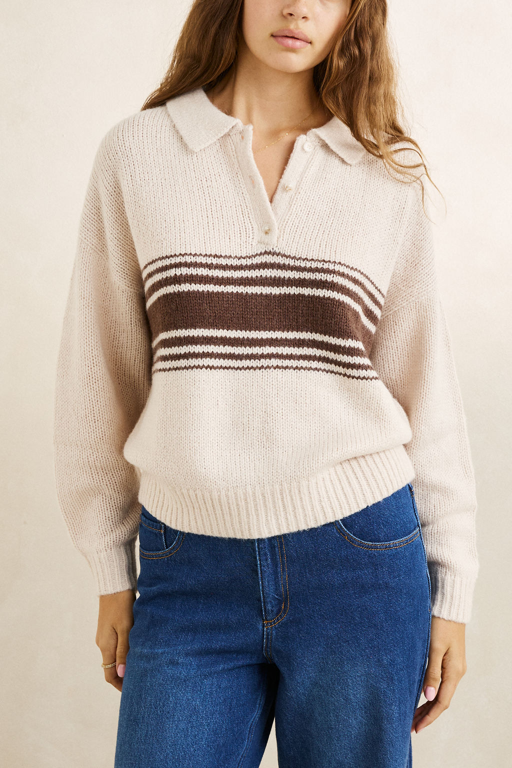 Strata Knit Collared Jumper