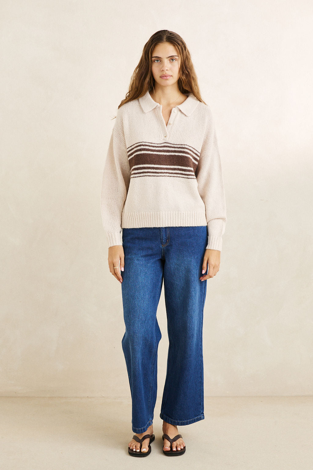 Strata Knit Collared Jumper