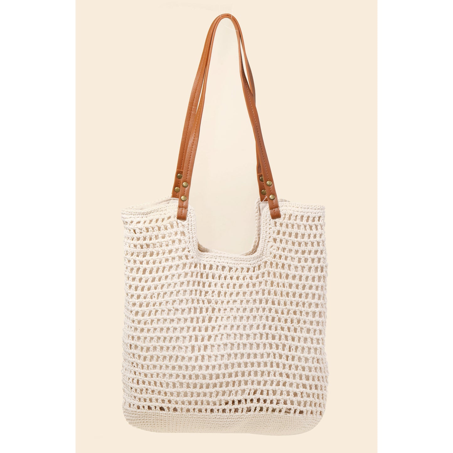 Straw Braided Rectangle Tote Bag