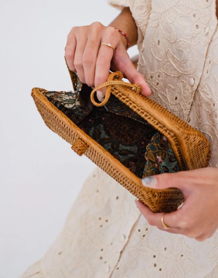 Bali Rattan Wallet Clutch