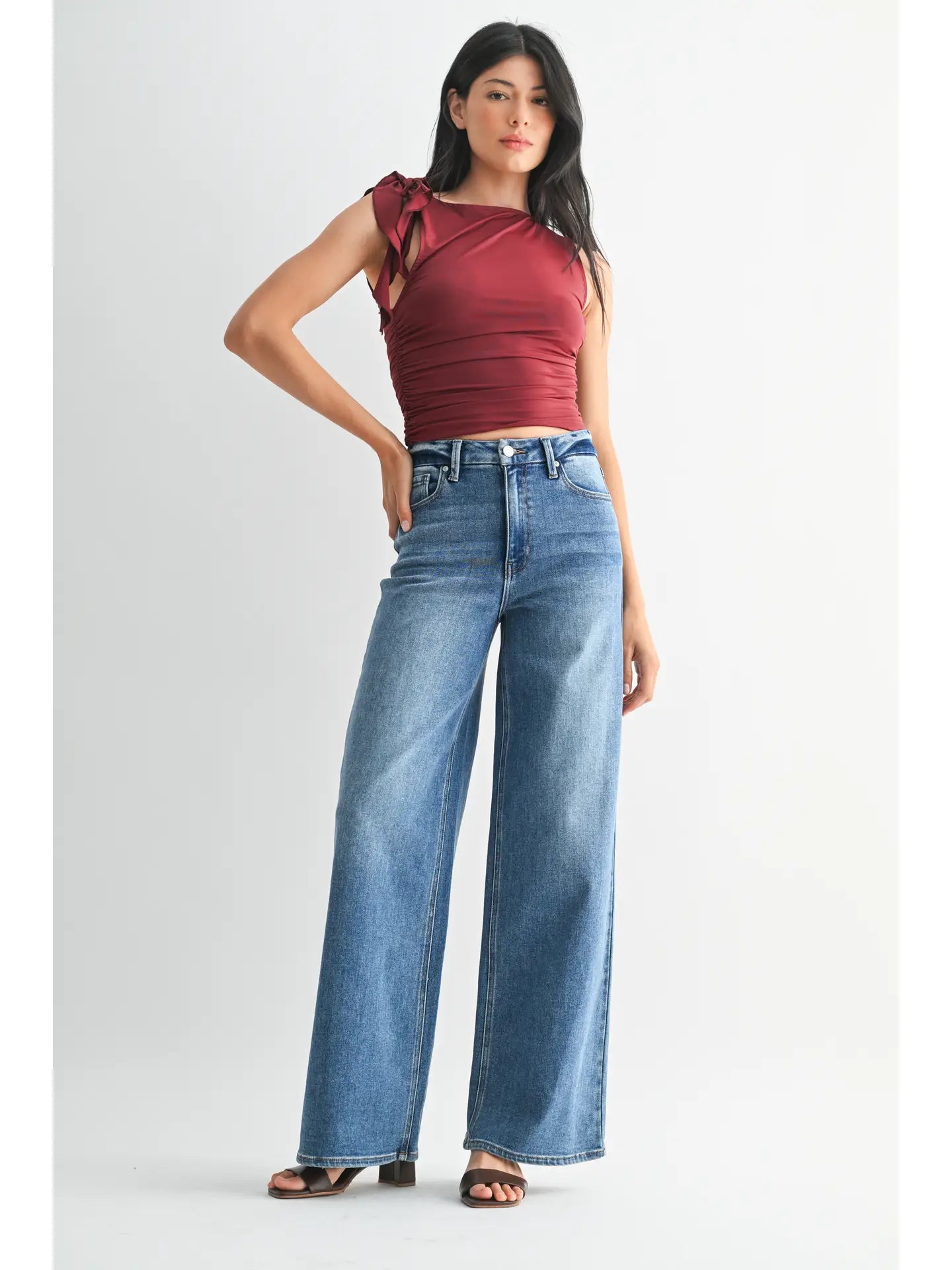 Palazzo High Rise Wide Leg Jeans