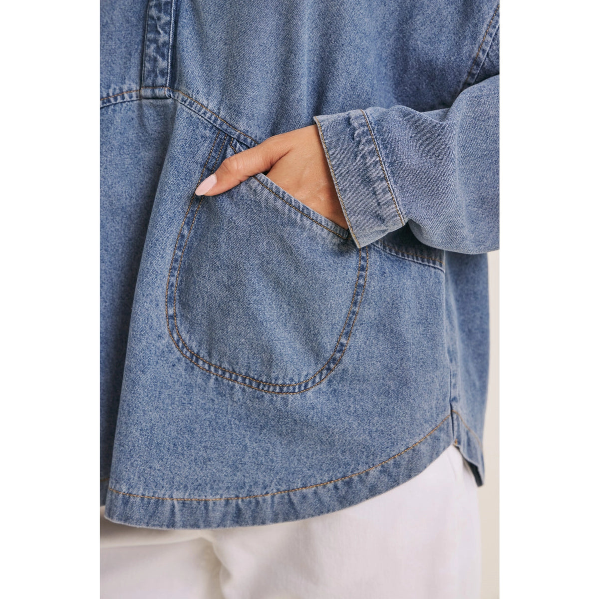 Easy Living Denim Oversized Top