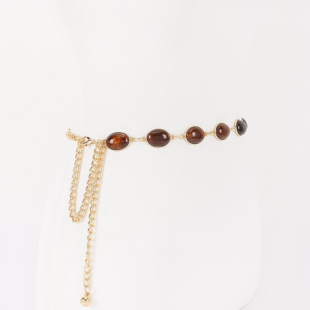 Vintage Acrylic Metal Chain Belt