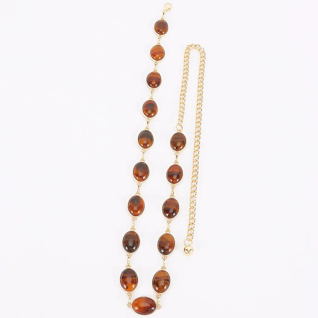 Vintage Acrylic Metal Chain Belt