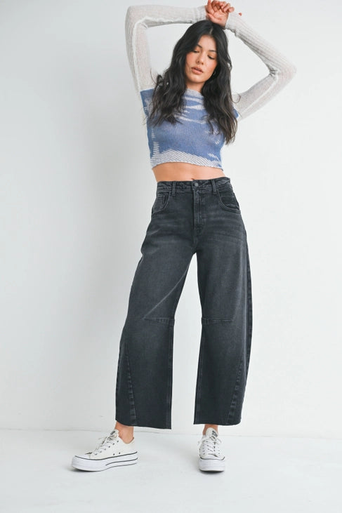 Bailey Black Barrel Jeans