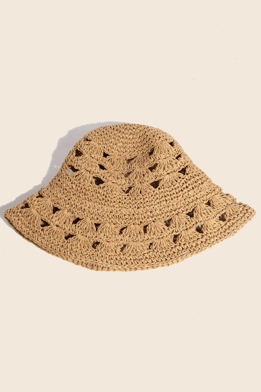 Vented Straw Braided Bucket Hat