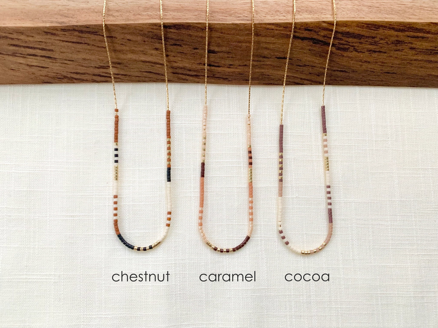 Rich Neutral Seed Bead Necklace