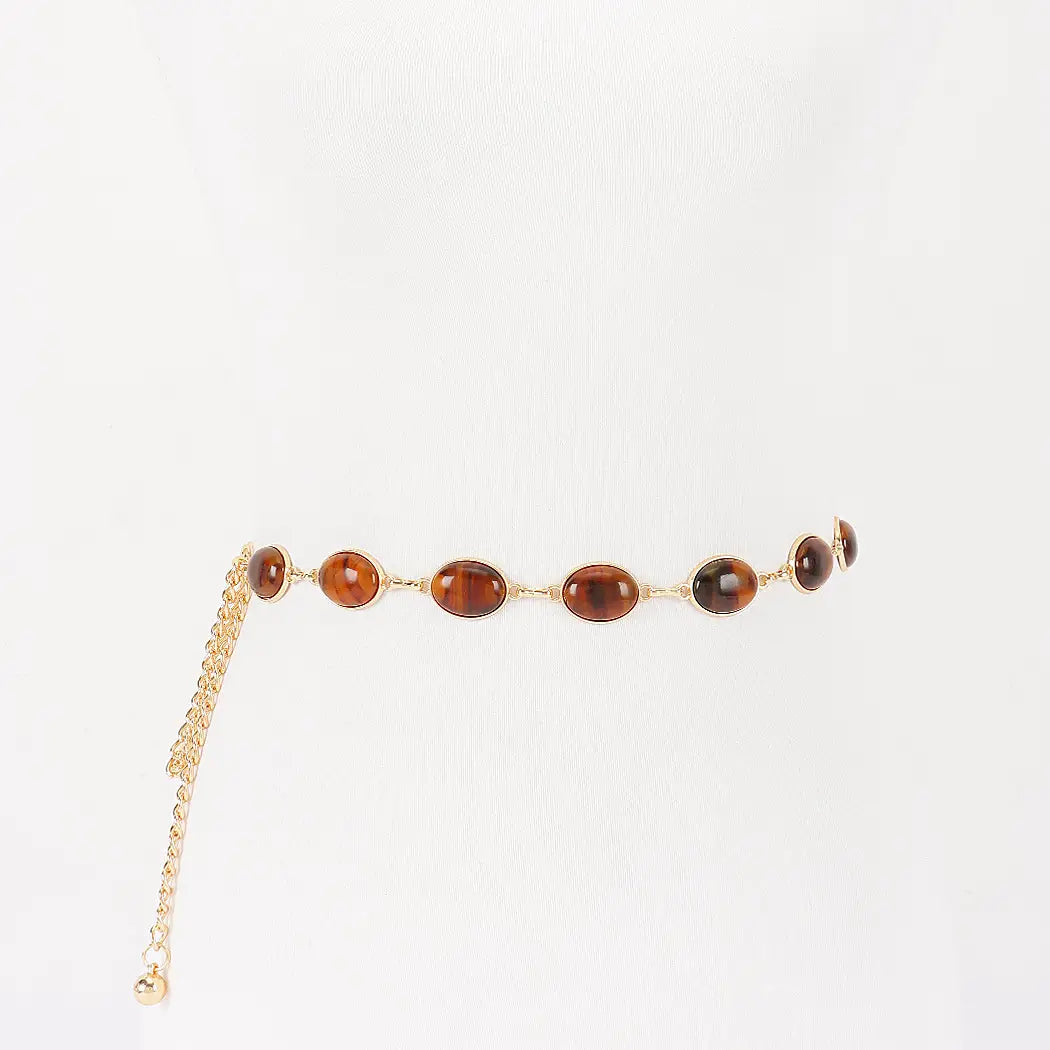 Vintage Acrylic Metal Chain Belt