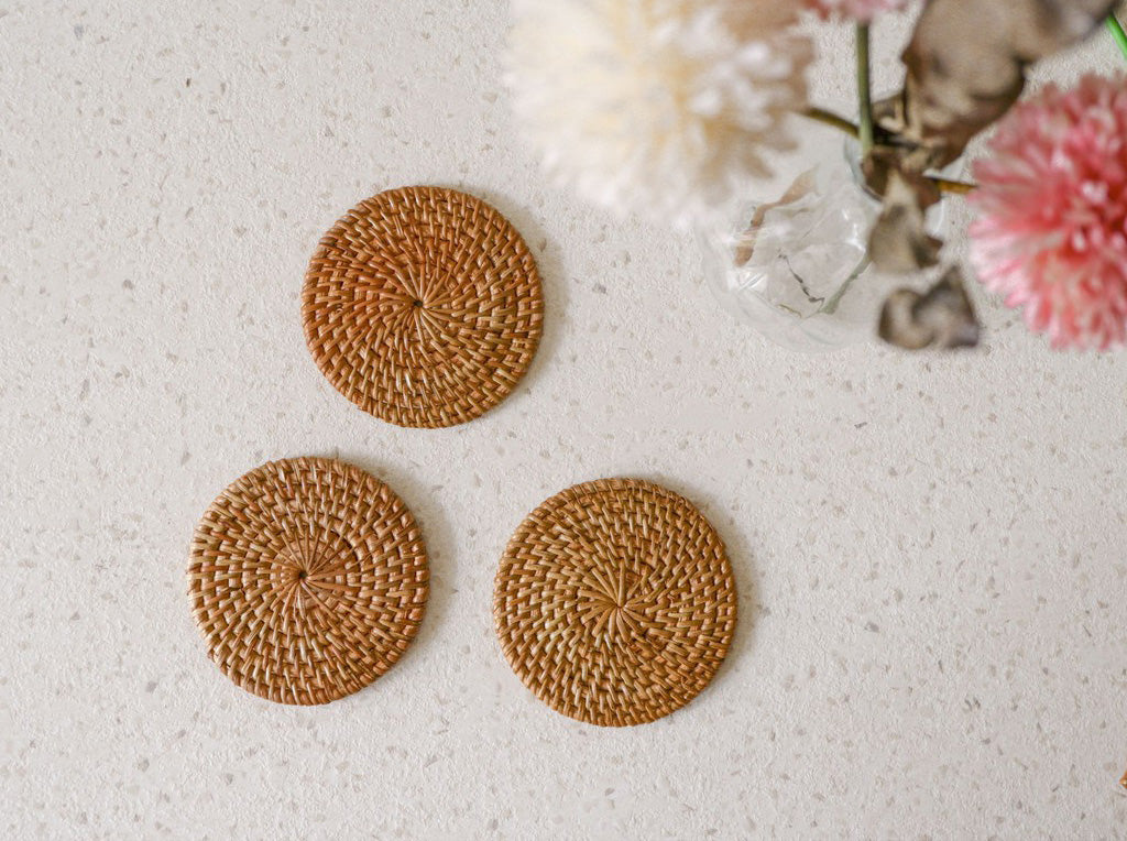 Bali Round Rattan Coaster