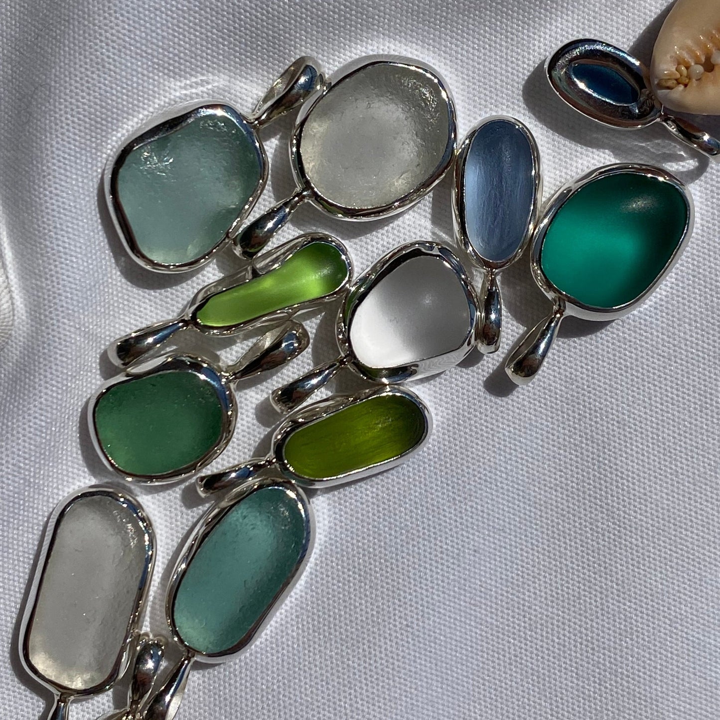 Handmade Sea Glass Necklace 925 Silver