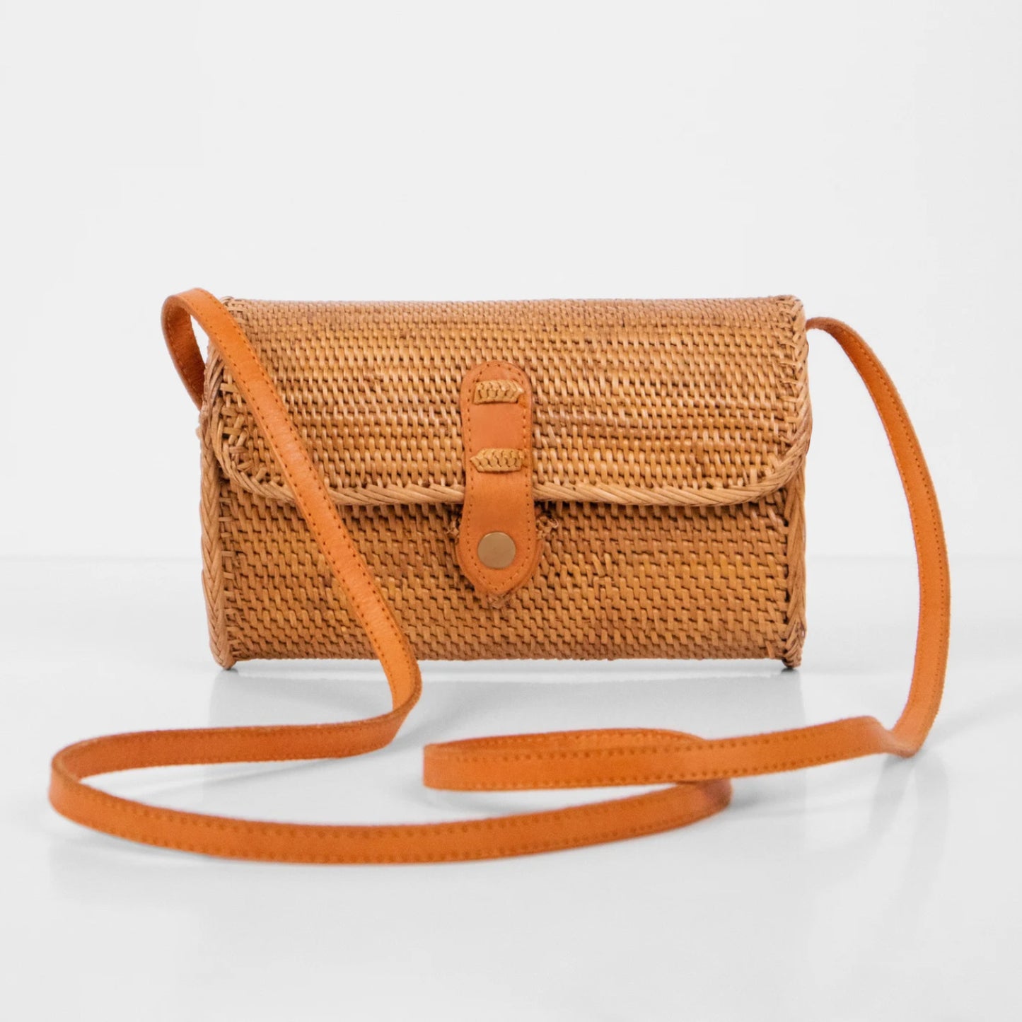Bali Rattan Crossbody Clutch