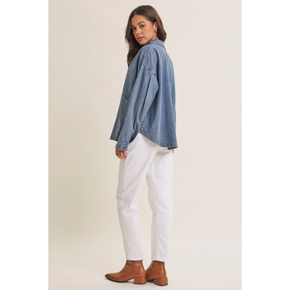 Easy Living Denim Oversized Top