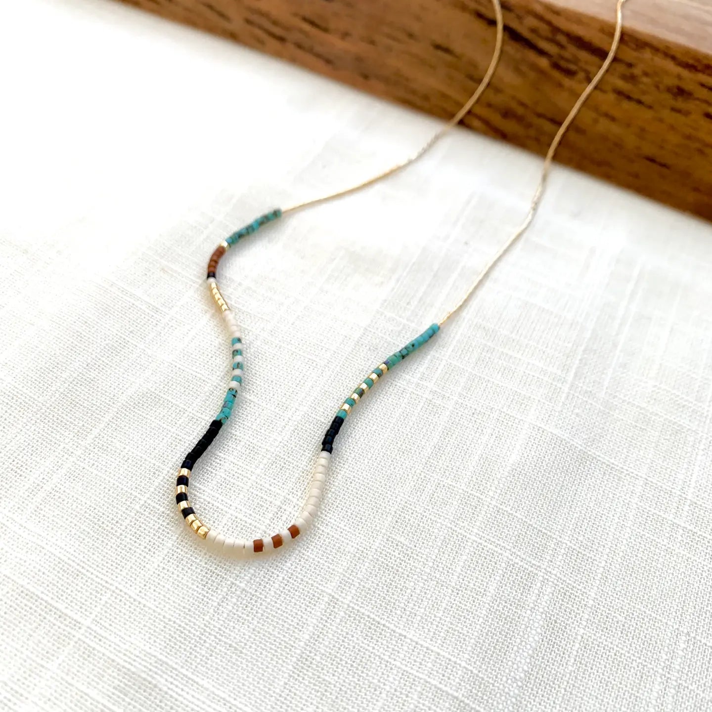 Rich Neutral Seed Bead Necklace