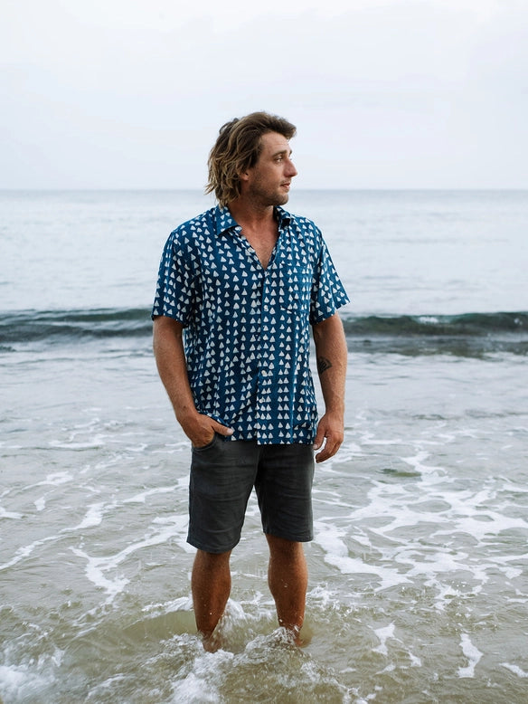 Indigo Delta Button Up Shirt