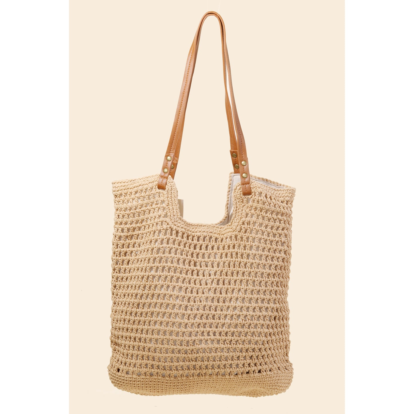Straw Braided Rectangle Tote Bag