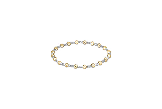 Classic Sincerity Pattern 4mm Bead Bracelet - Mixed Metal
