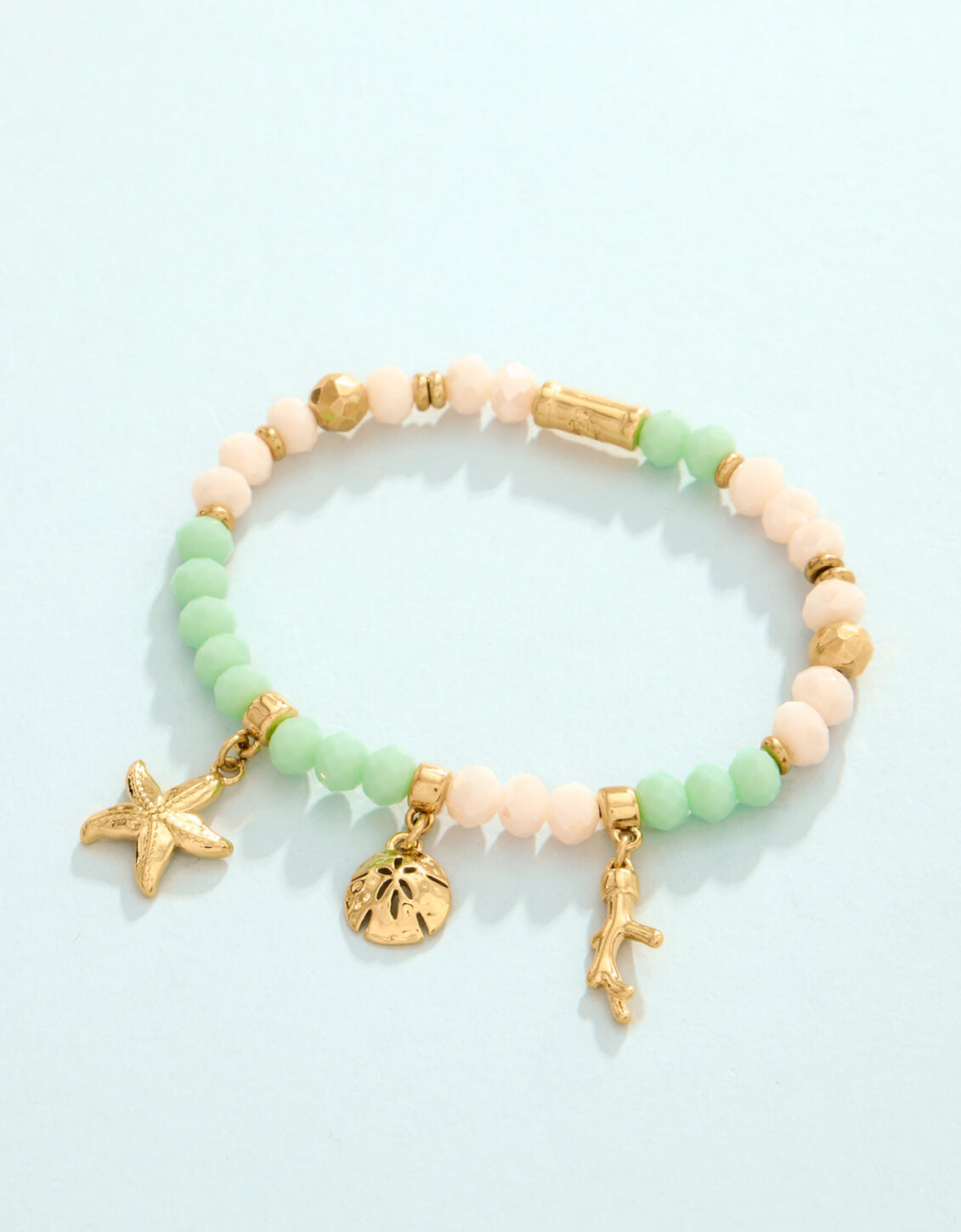 SP Seashore Stretch Bracelet 6mm Sea Foam/Cream