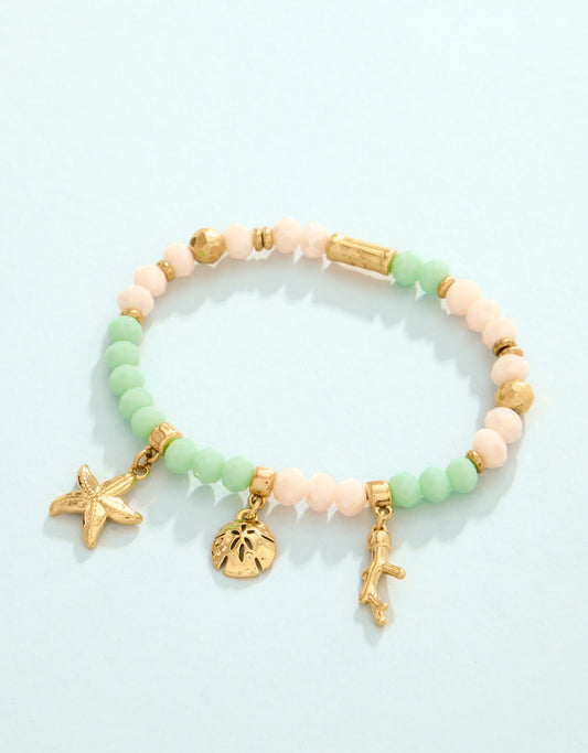 SP Seashore Stretch Bracelet 6mm Sea Foam/Cream